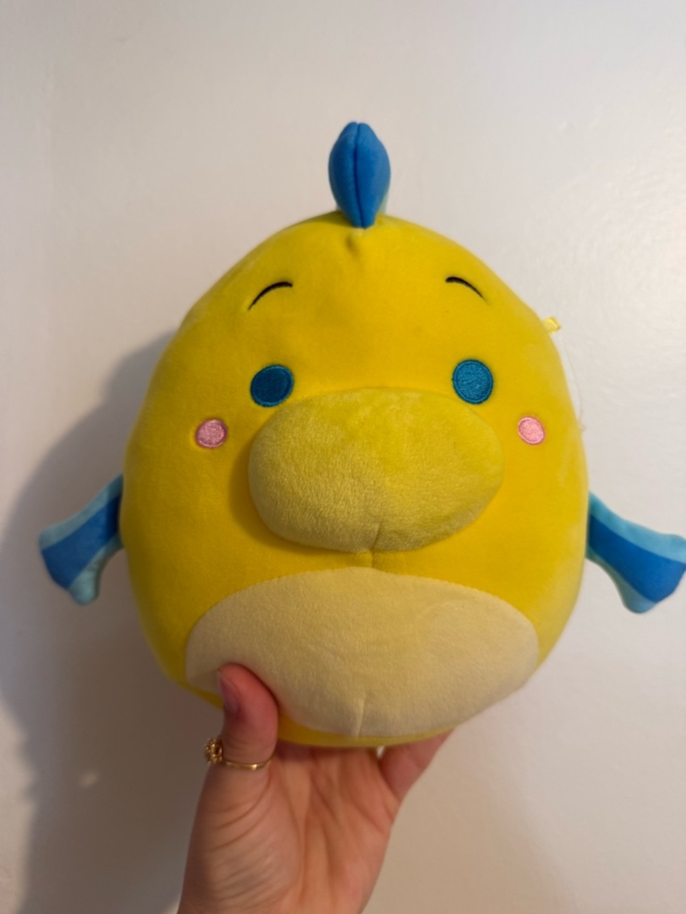 Squishmallows Yellow & Blue flounder fish Disney little mermaid plush